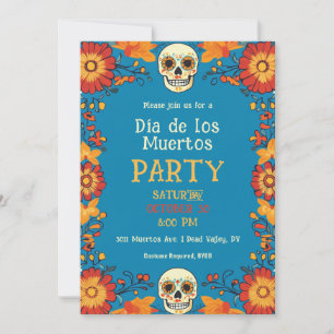 💀 🎉 Convite de festas Azul Día de Muertos