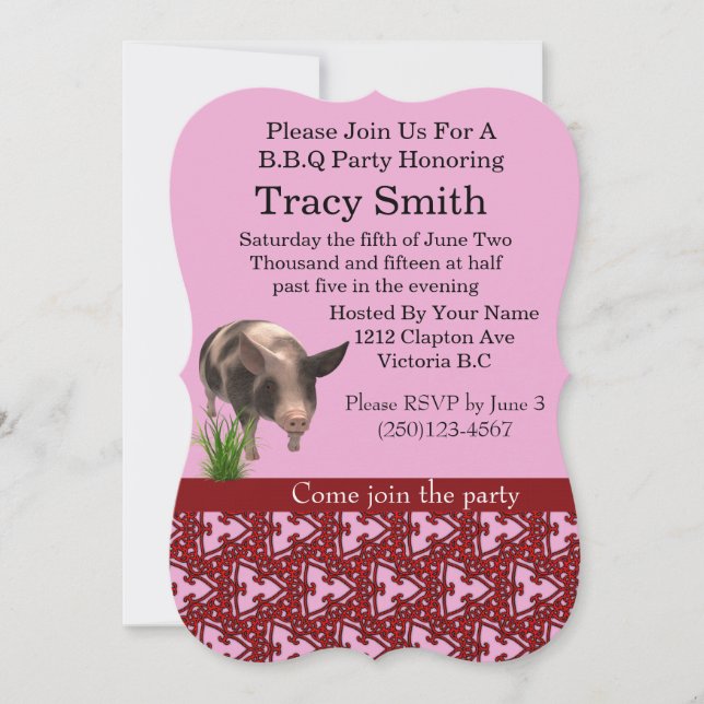 Convite de festas B.B.Q (Frente)