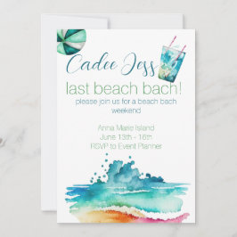 Convite de festas Beach Bach