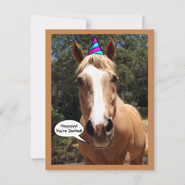 Convite de festas - "Bess the Party Horse" (Frente)