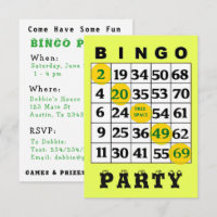 Convite de festas BINGO
