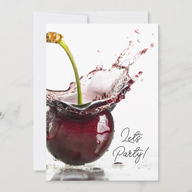Convite de festas Black Cherry (Frente)