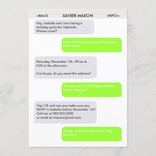 Convite de festas bonito da mensagem de texto