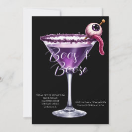 Convite de festas Boos e Booze Halloween