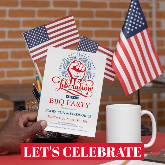 Convite de festas BQ do Feliz Dia de Libertação (Criador carregado)