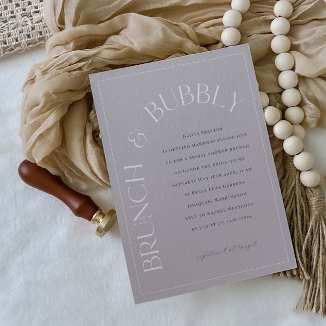 Convite de festas Brunch e Chá de panela Bubble (Criador carregado)