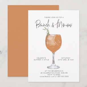 Convite de festas Brunch e Mimosas Summer Cocktail