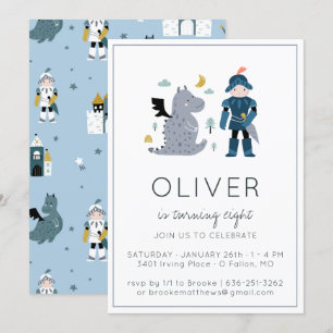 Convite de festas Cavaleiros e Dragões