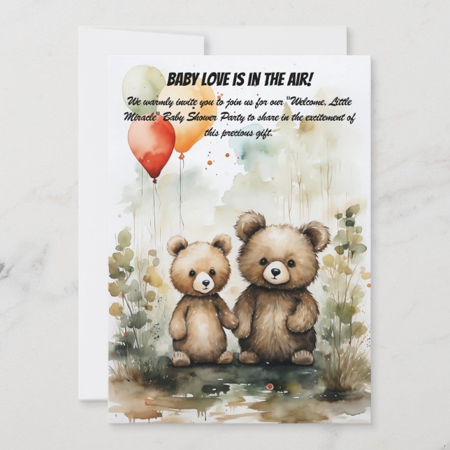 Convite de festas chá de fraldas (Frente)