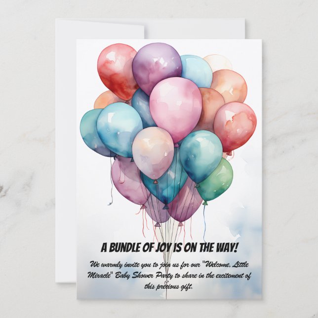 Convite de festas chá de fraldas (Frente)