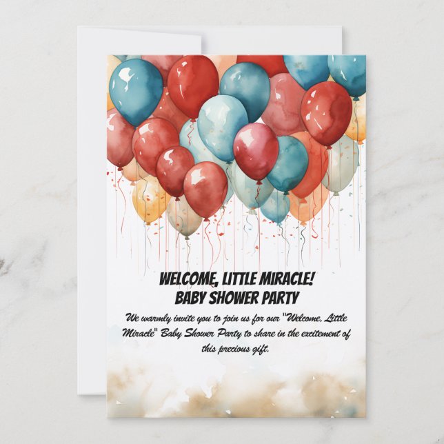 Convite de festas chá de fraldas (Frente)