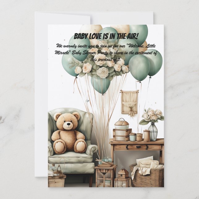 Convite de festas chá de fraldas (Frente)