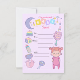 Convite de festas CHÁ DE FRALDAS GIRL