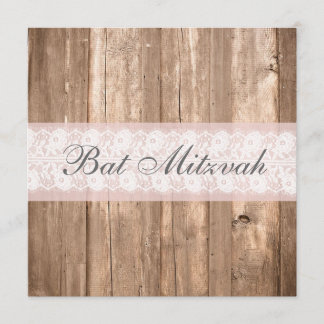 Convite de festas Chique Rustic Bat Mitzvah