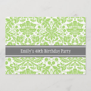 Convite de festas cinzento do aniversário de 40