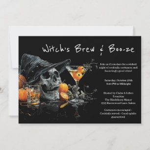 Convite de festas Cocktail de Halloween Bruxa Ca