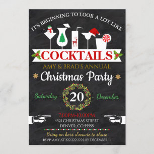 Convite de festas Cocktail de Natal