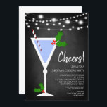 Convite de festas Cocktail de Natal<br><div class="desc">Quadro divertido brilhando luzes festivas tema para estas divertidas convites de festas de Natal</div>