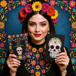 💀 🎉 Convite de festas Colorida Día de Muertos