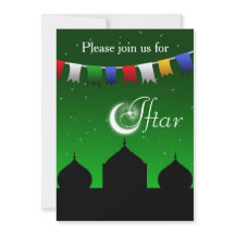 Convite de festas Colorido de Iftar Garland e Mesq