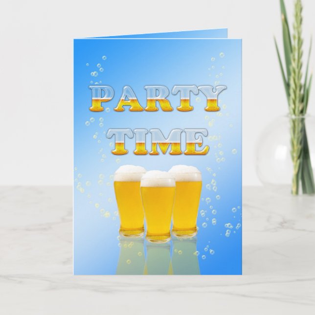 Convite de festas com muita cerveja (Frente)