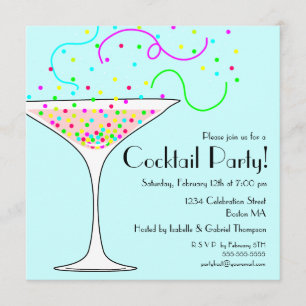 Convite de festas Confetti Cocktail