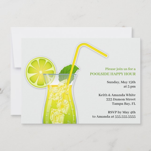 Convite de festas coquetel (Frente)