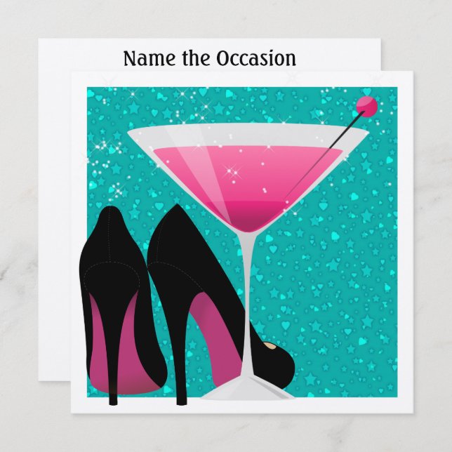 Convite de festas coquetel por SRF (Frente/Verso)