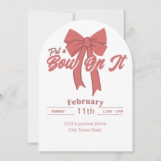 Convite de festas cor-de-rosa - Arco Coquette Aniv (Frente)