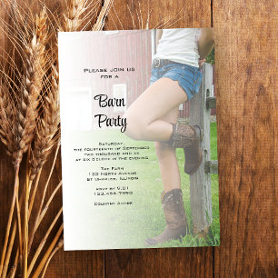 Convite de festas Cowgirl Barn