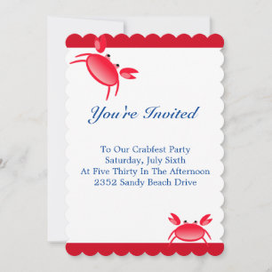 Convite de festas Crabfest