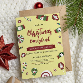 Convite de festas Cristmast Modern Candyland