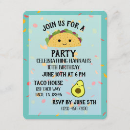 Convite de festas Cute Taco