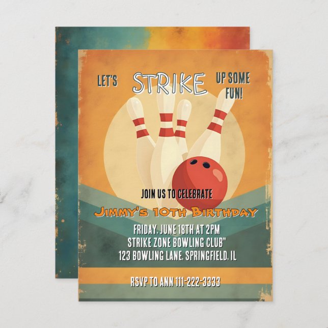 Convite de festas da Aniversário de criança da Bol (Frente/Verso)