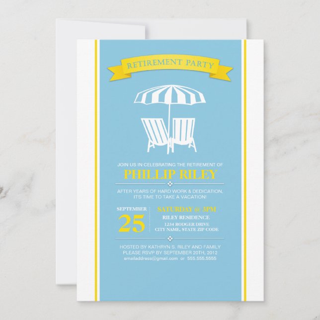 Convite de festas da aposentadoria (Frente)