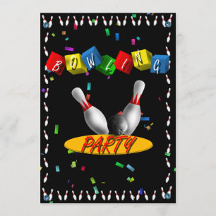 Convite de festas da boliche