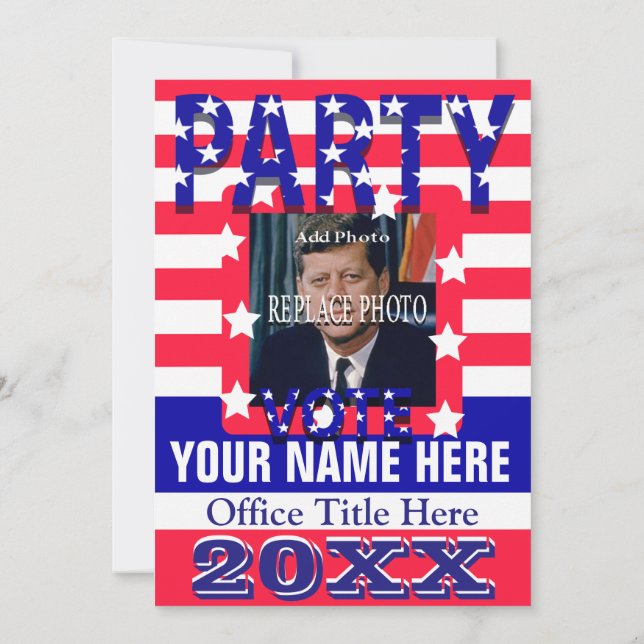 Convite de festas da campanha politica (Verso)