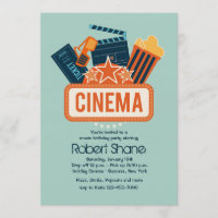 Convite de festas da estrela do cinema