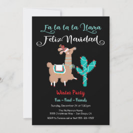 Convite de festas da Fa la Llama Feliz Navidad