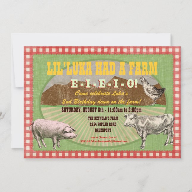 Convite de festas da fazenda - MacDonald velho (Frente)