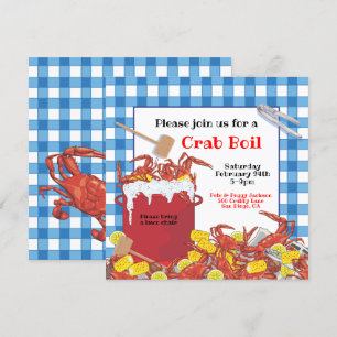 Convite de festas da fervura do caranguejo