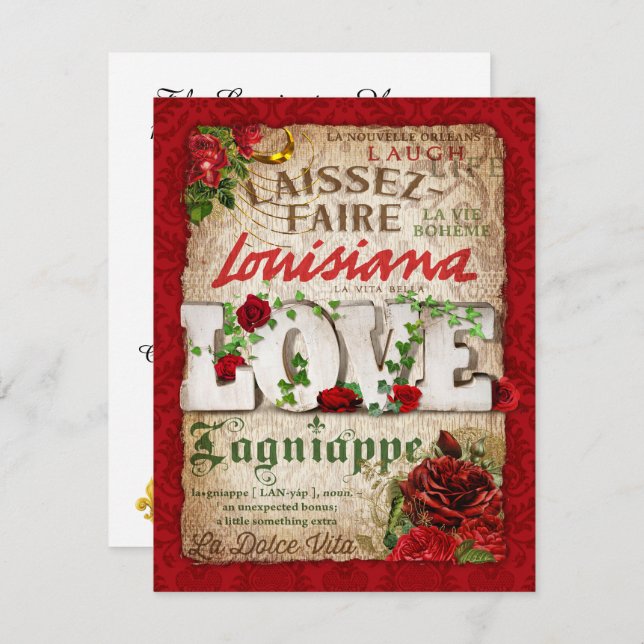 Convite de festas da Louisiana (Frente/Verso)