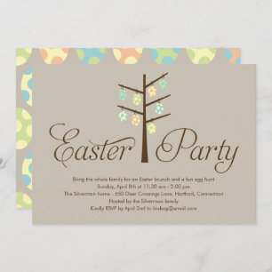 Convite de festas da Páscoa da árvore páscoa