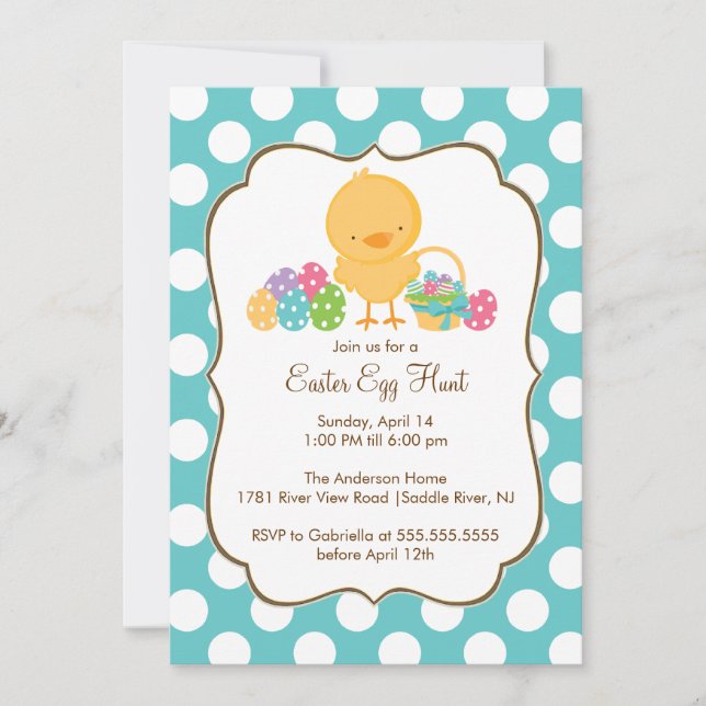 Convite de festas da páscoa da caça do ovo do (Frente)
