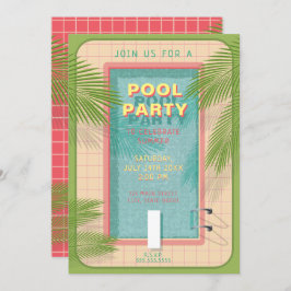 Convite de festas da Piscina da palma