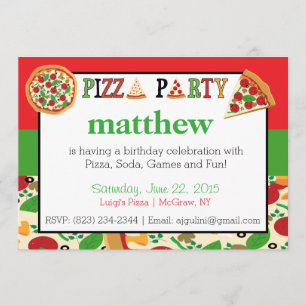 Convite de festas da pizza