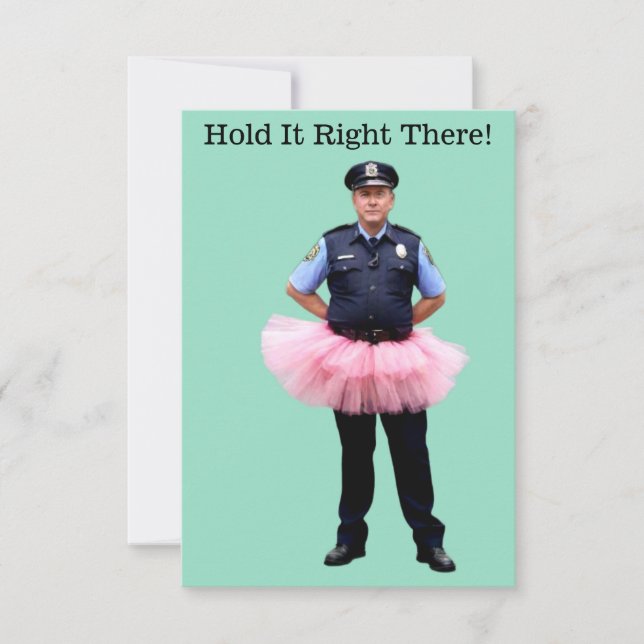 Convite de festas da Polícia Engraçado (Frente)