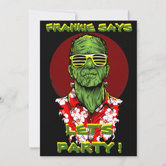 convite de festas da praia do frankenstein do Dia (Frente)