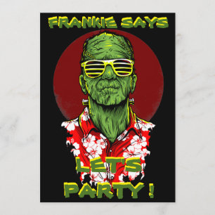 convite de festas da praia do frankenstein do Dia