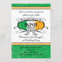 Convite de festas da Princesa Irlandesa
